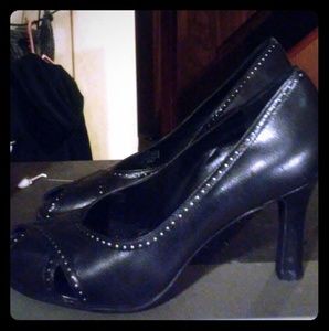 Franco Sarto Black Leather High Heels